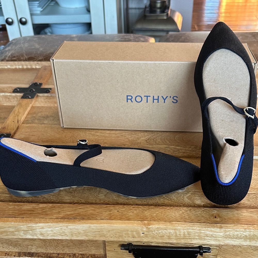 Rothy's Women's Black Mary Jane Flats